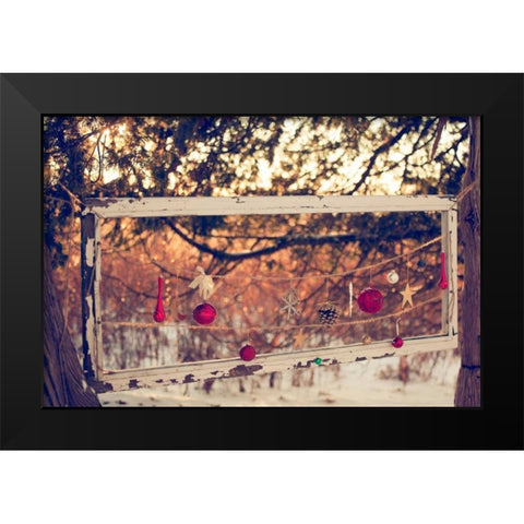 Merry and Bright Black Modern Wood Framed Art Print by Poynter, Kelly