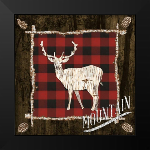 Plaid Birch Trail II Black Modern Wood Framed Art Print by Ritter, Gina
