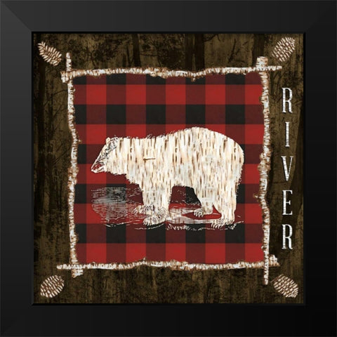Plaid Birch Trail IV Black Modern Wood Framed Art Print by Ritter, Gina