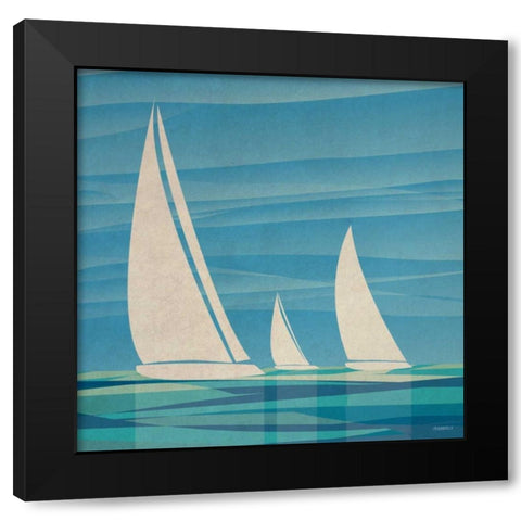 Water Journey I Black Modern Wood Framed Art Print by Meneely, Dan