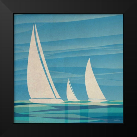 Water Journey I Black Modern Wood Framed Art Print by Meneely, Dan