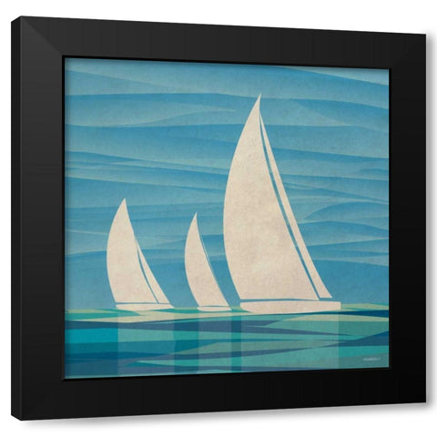 Water Journey II Black Modern Wood Framed Art Print by Meneely, Dan