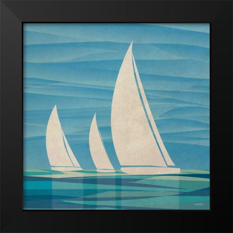 Water Journey II Black Modern Wood Framed Art Print by Meneely, Dan