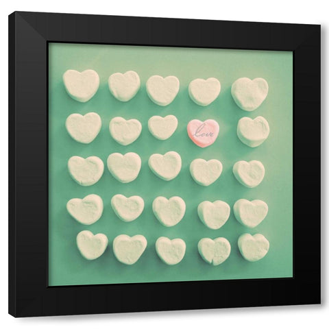 Marshmallow Love Black Modern Wood Framed Art Print by Peck, Gail