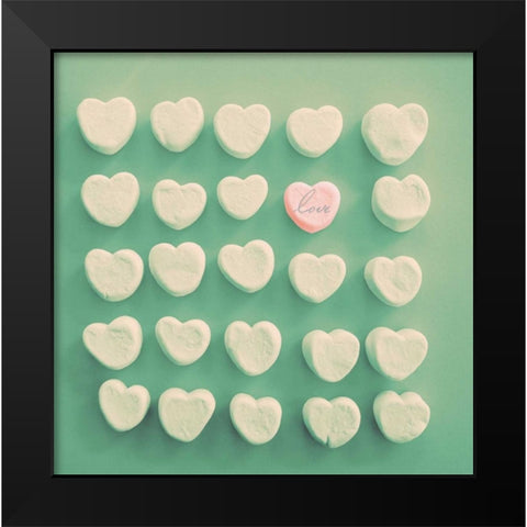 Marshmallow Love Black Modern Wood Framed Art Print by Peck, Gail