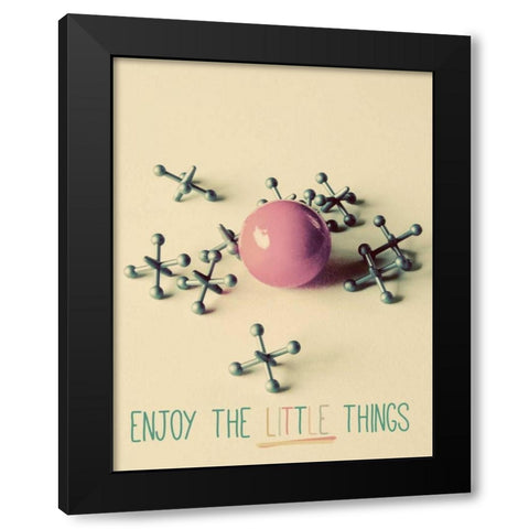 Enjoy the Little Things Black Modern Wood Framed Art Print by Peck, Gail