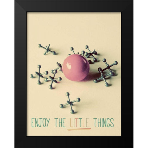 Enjoy the Little Things Black Modern Wood Framed Art Print by Peck, Gail
