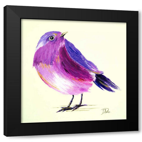 Purple Bird I Black Modern Wood Framed Art Print by Pinto, Patricia