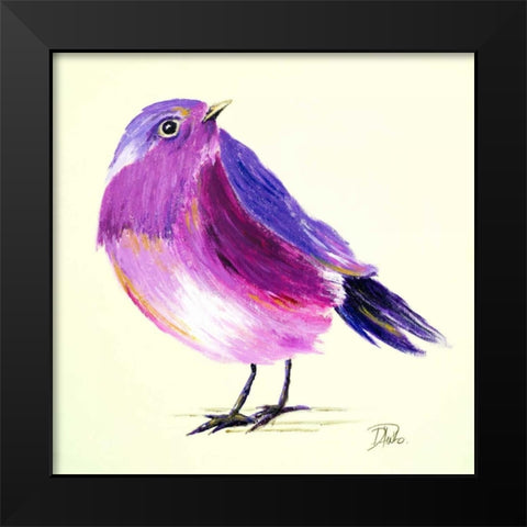 Purple Bird I Black Modern Wood Framed Art Print by Pinto, Patricia