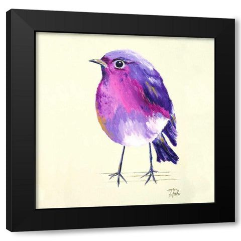 Purple Bird II Black Modern Wood Framed Art Print by Pinto, Patricia