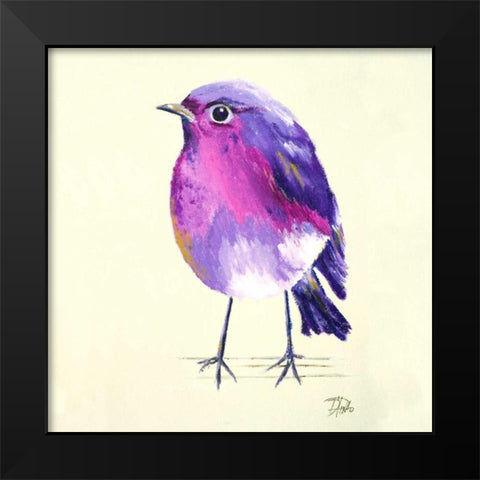 Purple Bird II Black Modern Wood Framed Art Print by Pinto, Patricia
