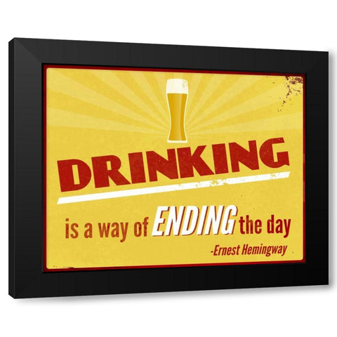 Drinking Inspiration II Black Modern Wood Framed Art Print by SD Graphics Studio