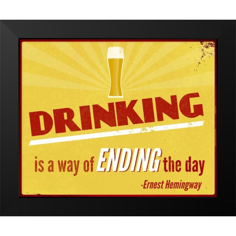 Drinking Inspiration II Black Modern Wood Framed Art Print by SD Graphics Studio