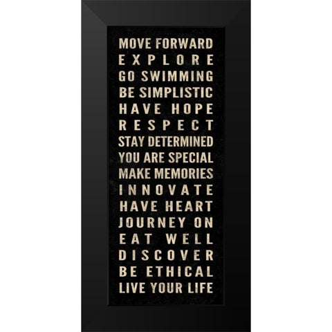 Motivational Type II Black Modern Wood Framed Art Print by SD Graphics Studio