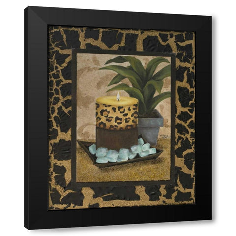 Golden Jungle Bath I Black Modern Wood Framed Art Print with Double Matting by Hakimipour, Tiffany