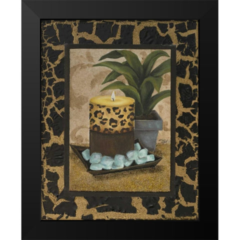 Golden Jungle Bath I Black Modern Wood Framed Art Print by Hakimipour, Tiffany