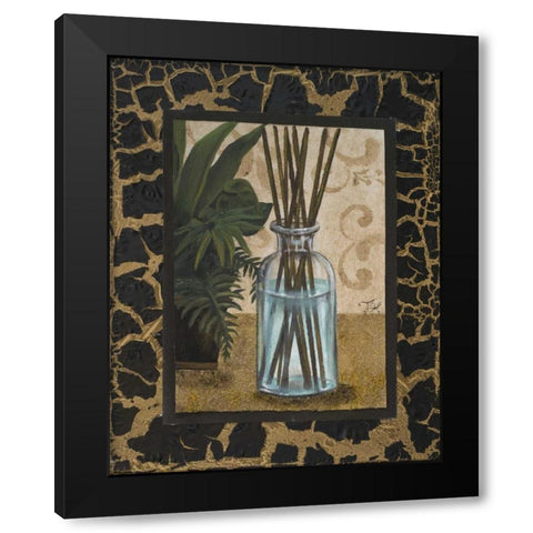 Golden Jungle Bath II Black Modern Wood Framed Art Print by Hakimipour, Tiffany