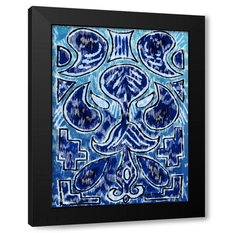 Rustic Ikat Border III Black Modern Wood Framed Art Print by Biscardi, Nicholas