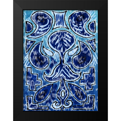 Rustic Ikat Border III Black Modern Wood Framed Art Print by Biscardi, Nicholas