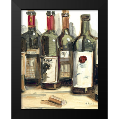 Wine Champ I Black Modern Wood Framed Art Print by French-Roussia, Heather A.