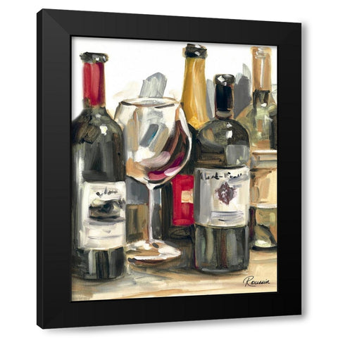 Wine Champ II Black Modern Wood Framed Art Print by French-Roussia, Heather A.