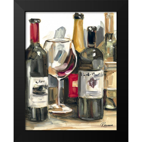 Wine Champ II Black Modern Wood Framed Art Print by French-Roussia, Heather A.