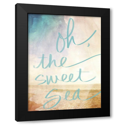 Oh the Sweet Sea Border Black Modern Wood Framed Art Print with Double Matting by Bryant, Susan
