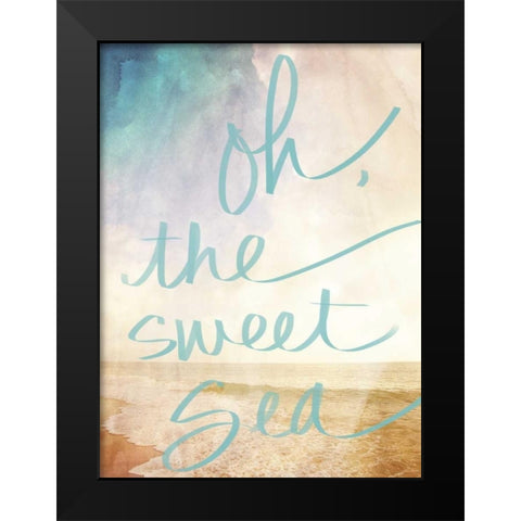 Oh the Sweet Sea Border Black Modern Wood Framed Art Print by Bryant, Susan