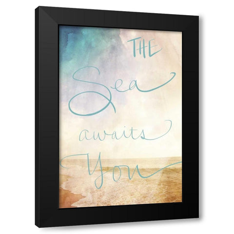 The Sea Awaits You Black Modern Wood Framed Art Print with Double Matting by Bryant, Susan