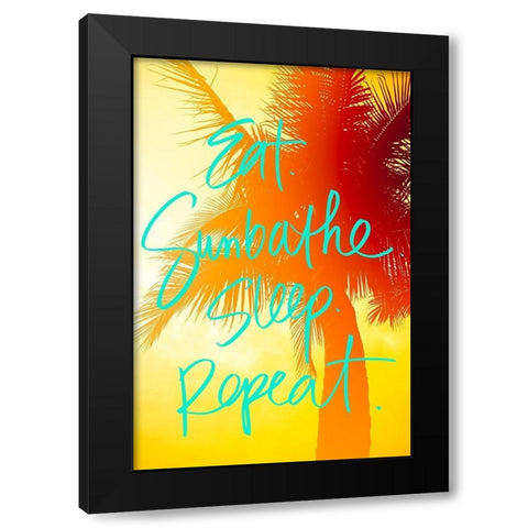 Golden Palm Black Modern Wood Framed Art Print with Double Matting by Bryant, Susan