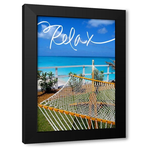 Relax Black Modern Wood Framed Art Print by Bryant, Susan