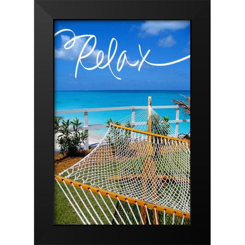 Relax Black Modern Wood Framed Art Print by Bryant, Susan