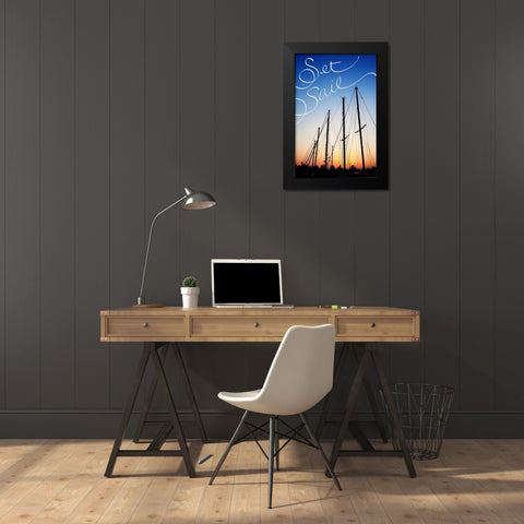 Set Sail Black Modern Wood Framed Art Print by Bryant, Susan