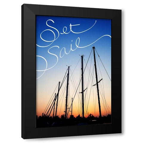 Set Sail Black Modern Wood Framed Art Print by Bryant, Susan