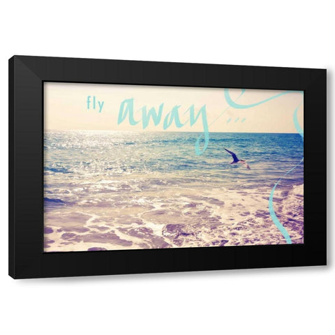 Fly Away Black Modern Wood Framed Art Print by Bryant, Susan