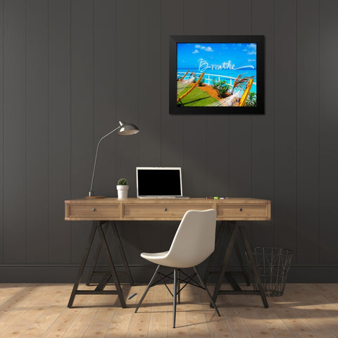 Breathe Black Modern Wood Framed Art Print by Bryant, Susan