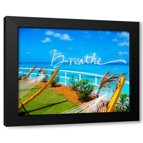 Breathe Black Modern Wood Framed Art Print with Double Matting by Bryant, Susan