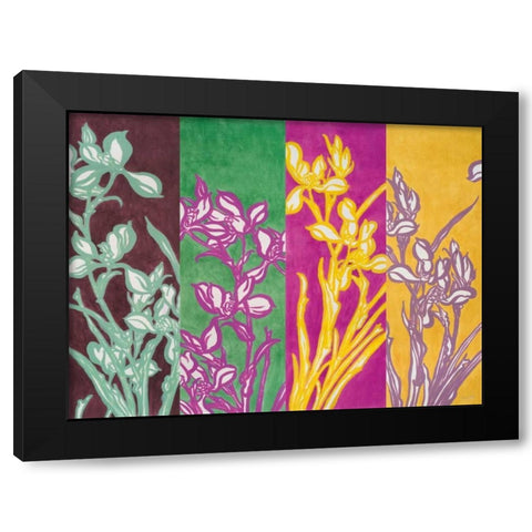 Cattleyas Black Modern Wood Framed Art Print with Double Matting by Loreth, Lanie