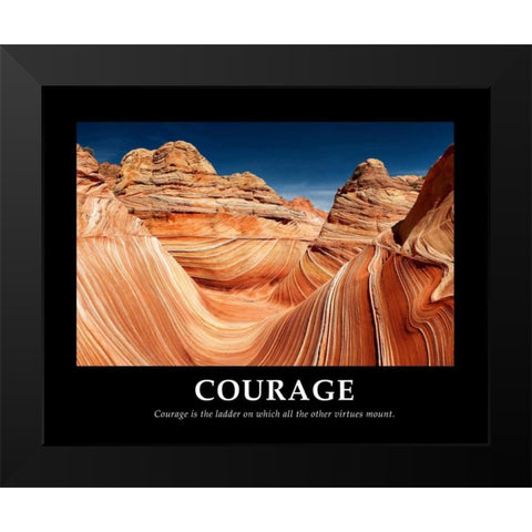 Courage Black Modern Wood Framed Art Print by Lake, Shelley