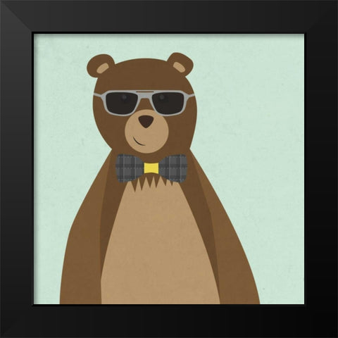 Hipster Bear II Black Modern Wood Framed Art Print by Studio, Sd Graphics