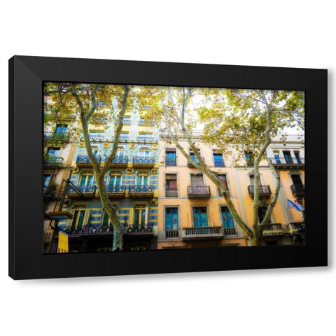 Dream Street Black Modern Wood Framed Art Print with Double Matting by Acosta