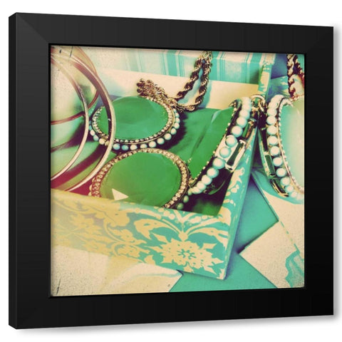 Jewels Black Modern Wood Framed Art Print with Double Matting by Acosta