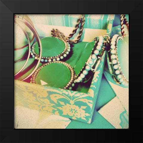 Jewels Black Modern Wood Framed Art Print by Acosta