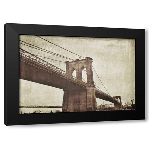 Bridge of Brooklyn Sepia I Black Modern Wood Framed Art Print with Double Matting by Acosta