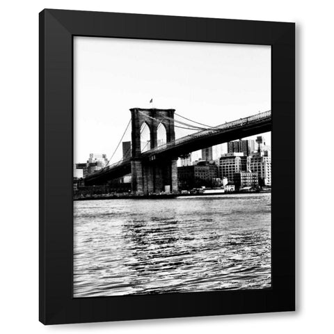 Bridge of Brooklyn BW II Black Modern Wood Framed Art Print by Acosta