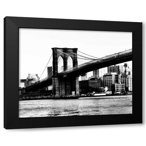 Bridge of Brooklyn BW Black Modern Wood Framed Art Print with Double Matting by Acosta