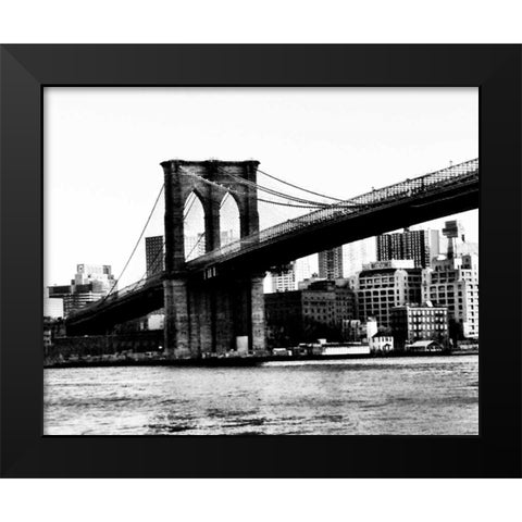Bridge of Brooklyn BW Black Modern Wood Framed Art Print by Acosta