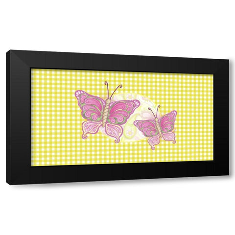 Colorful Butterflies III Black Modern Wood Framed Art Print with Double Matting by Metz, Andi