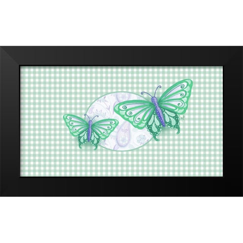 Colorful Butterflies I Black Modern Wood Framed Art Print by Metz, Andi