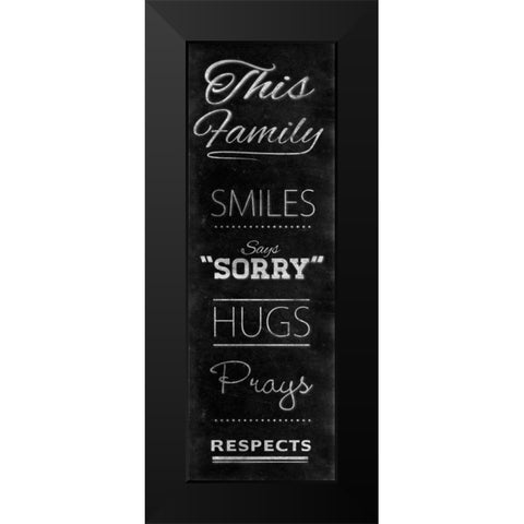 Family Chalk Panel I Black Modern Wood Framed Art Print by SD Graphics Studio